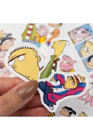 Ed, Edd Ve Eddy 20 Parça Sticker Paketi Yapışkanlı Kaliteli Su Geçirmez Etiket Seti Çok Renkli