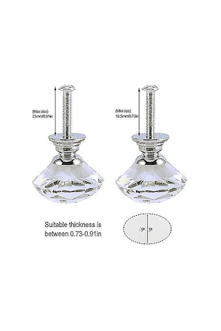 Kristal Kapı Kolları 10 Adet 30mm Şeffaf Cam Kulplu Dolap Çekmecesi