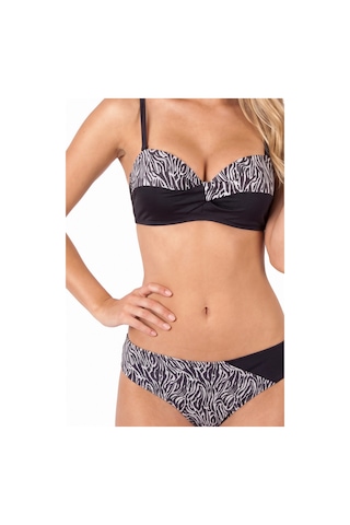 Nbb Kadın Siyah Zebra Desenli Straplez Bikini Takımı