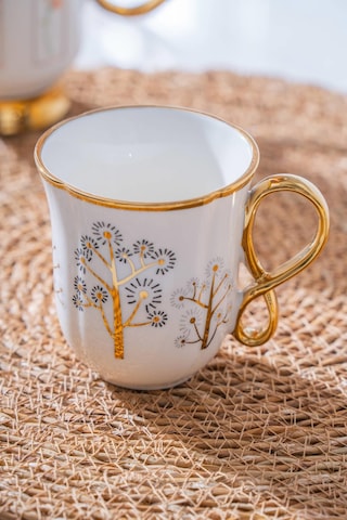 Eliz Mug Kupa Bardak - 210 Ml Beyaz - Altın