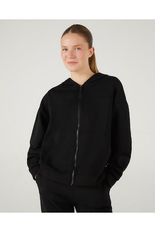 Skechers W Essential Full Zip Hoodie Sweatshirt Kadın Siyah Sweatshirt S242117-001 Siyah