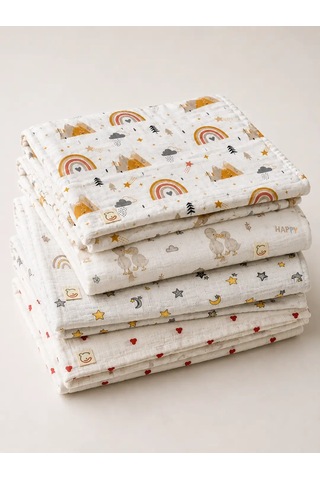 E&f Store Ay Ve Yıldız Desenli Bebek Battaniyesi Çok Renkli