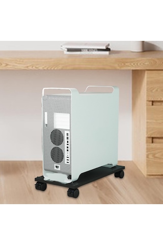 Homyl Masaüstü Cpu Ahşap Tekerlekli Stand Mobil Bilgisayar