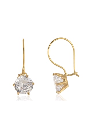 Moom Mücevherat Kadın Tek Taş Sallantılı Küpe 14 Ayar Altın N11.15612