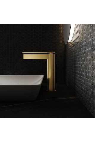 Fontana Yüksek Lavabo Bataryası Fırçalanmış Altın Fj-6022 Altın