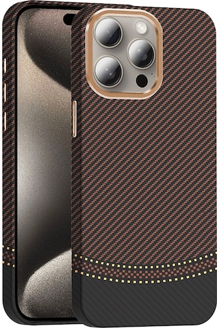 Teleplus Apple Uyumlu iPhone 15 Pro Max Kılıf M-safe Karbon Fiber Tasarım Gross Kapak