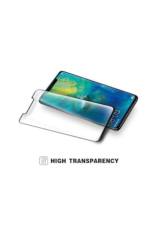 Huawei Mate 20 Pro İle Uyumlu Şeffaf Esnek Kavisli Ekranı Tam Kaplayan Pet Ekran Koruyucu