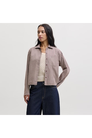 Jack & Jones Kadin Comfort Fit Uzun Kollu Gömlek - Asta - 12299780 Chocolate Truffle