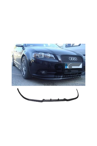 Audi A3 8P 2003-2012 Cupra R Uyumlu Ön Lip Mat Siyah Ön Tampon Lip  (Sts Oto Aksesuar) (01)