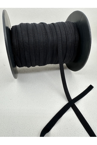 1 Cm Çizgili Grogren Lastik-5 Metre-siyah