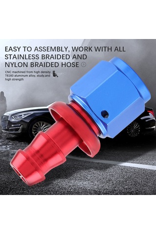 Padalink An6 Tipi Otomobil Yağ Soğutucu Bağlantısı - T6160 Alüminyum Cnc İşlenmiş, Anodize Kaplama, Kolay Montajlı Düz Tip 0
