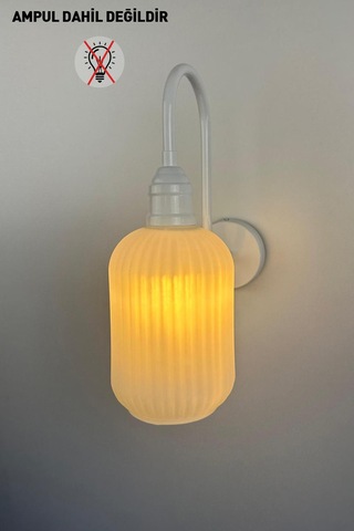 Tazro Beyaz Metal Aplik Mutfak İç Mekan Salon Cafe Ofis Pastane Modern Dekoratif Aplikleri Beyaz