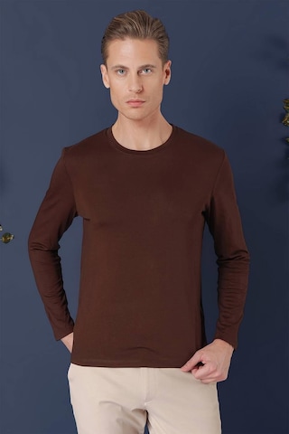 Efor Ts 870 Slim Fit Kahve Spor T-shirt Kahverengi