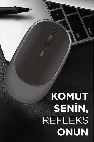 Ahanda Buldum Gri Kablosuz Çift Modlu Sessiz Mouse Fare
