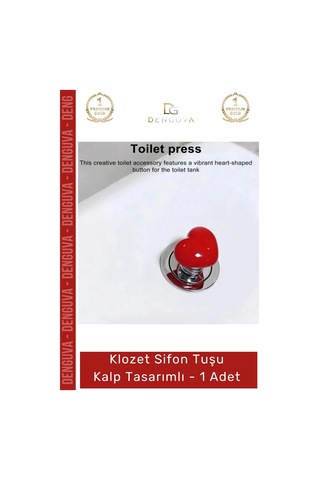 Sifontuşu Estetik Banyo Aksesuarı Modern Dekoratif Pratik Sifon Klozet Sifon Tuşu Kalp Tasarımlı - Çok Renkli