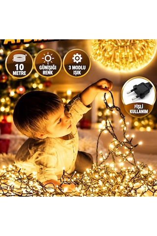 10 Metre Günışığı Led Şerit Aydınlatma Fişli Ve 3 Modlu Dekoratif Işık Diğer