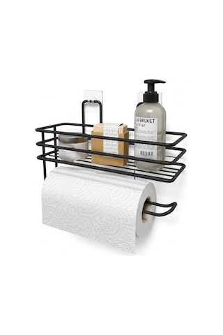 Banyo Mutfak Düzenleyici Oval Düz Banyo Havluluk Rafı Sabunluk Mat Siyah Duş Askısı Raf Kancalı Oval Raf Diğer