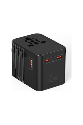 Evrensel Eu Us Au Uk Priz Fiş Çevirici Dönüştürücü Seyahat Adaptörü 2x Type-c 1x Usb Port Çıkışı