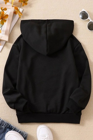 Çocuk Yin & Yang Tasarım Sweatshirt Siyah