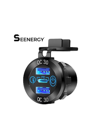 Se-2404 3port Usb Şarj Soketi Karavan Araç Tekne Şarj Cihazı