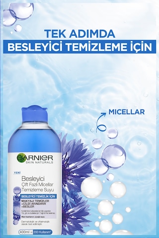 Garnier Besleyici Çift Fazlı Micellar Makyaj Temizleme Suyu 400 ML