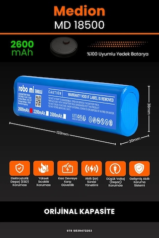 Medion MD18500 2600mAh Robot Süpürge Bataryası