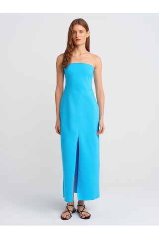Dilvin 90758 Straplez Elbise-turkuaz Turkuaz
