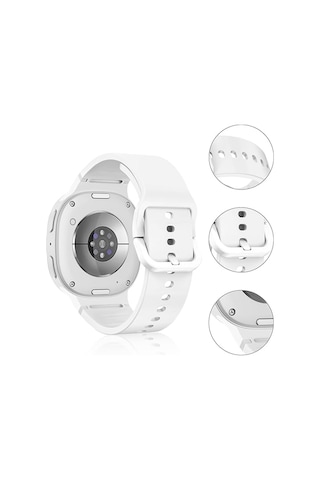 Samsung Galaxy Watch 8 44mm 40mm İle Uyumlu Metal Tokalı Purelux Soft Silikon Kordon