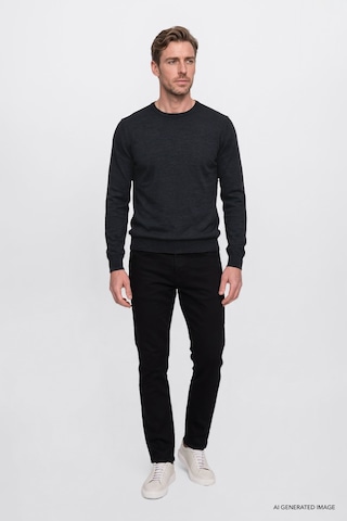 AC&Co / Altınyıldız Classics Ekstra Slim Fit Riss Pamuklu Esnek Erkek Kot Pantolon Siyah