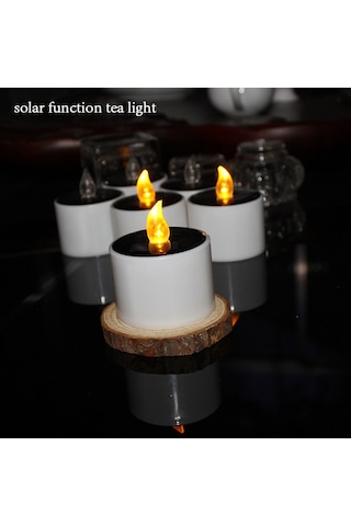 Maiyame 6 Adet Güneş Enerjili Sönük Işıklı Mumlar - Dış Mekan Dekorasyonu, Festivaller Ve Partiler İçin Gerçekçi Titreşim Efekti Sıcak Beyaz