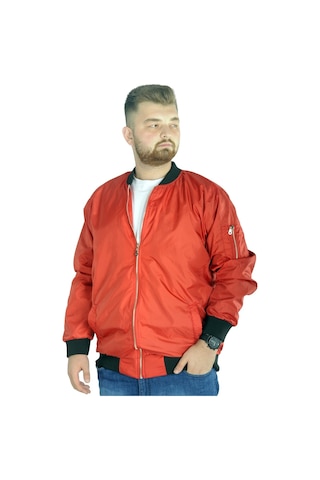 Mode Xl Erkek Kolej Mont Fermuarlı Jesica 22612 Kırmızı 001