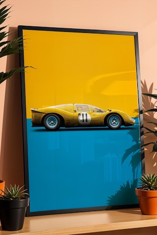 Saturn Ferrari 330 P4 Araba Çerçeveli Tablo Erkek Odası Ve Garaj Dekoru Classic Car Collection