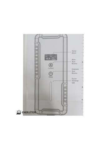 Enerjitem 3.5 Kw 16 A Elektrikli Araç Taşınabilir Şarj İstasyonu