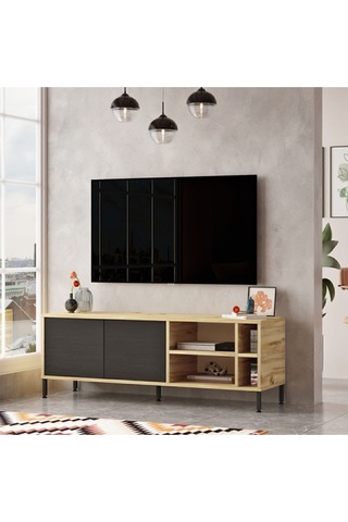 Arya 140cm Tv Ünitesi Sehpası Metal Ayaklı 140cm Keçe-siyah Ary8-kl Keçe - Siyah