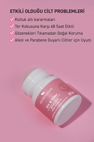 Herbaderm Beyazlatıcı Doğal Roll-On Deodorant 50 ML