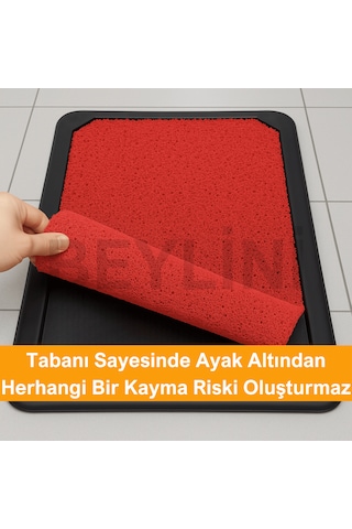 Dezenfektan Hijyen Paspası Dış Kapı Ofis Apartman Halısı Kırmızı