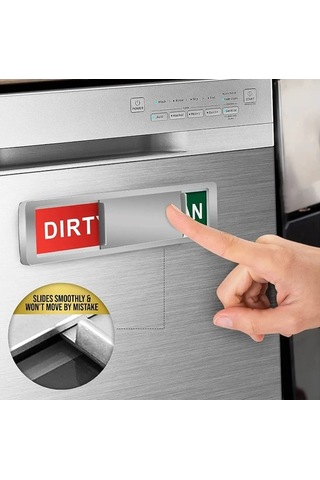 Pazly Bulaşık Makinesi Temiz Kirli Gösterge Magneti - Kırmızı/yeşil Gümüş Gümüş