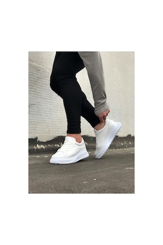 DMR Elegance Jy507 Alone Bağcıklı Cilt Erkek Günlük Sneaker Ayakkabı Cbt Beyaz