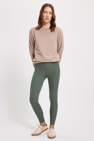 Tudors Kadın Slim Fit Dar Kesim Scuba Kumaş Beli Lastikli Haki Tayt-42444 Haki