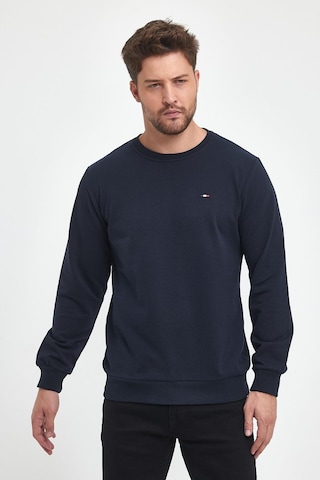 MMetalic Erkek Lacivert Bisiklet Yaka Nakış Detaylı Regular Fit Sweatshirt 001