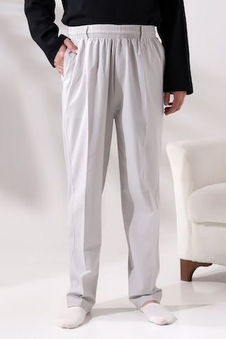 Keten Hac Ve Umre Erkek Şalvar Pantolon Açık Gri 001