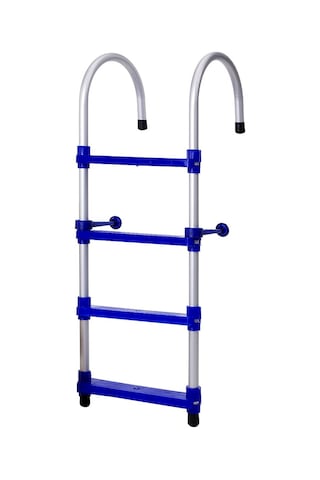 Hobi Store Portatif Tekne Merdiveni ( Mavi ) 3 Basamaklı