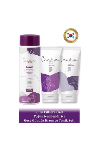 C'enta Beauty Kuru Ciltler için Gündüz Kremi 50 ML + Gece Kremi 50 ML + Tonik 200 ML