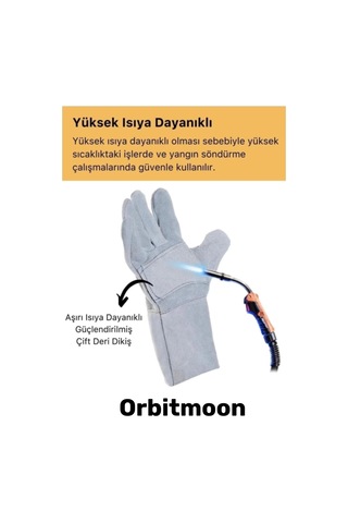 Premium Seri Isıya Dayanıklı Kaynak Yangın Su Geçirmez Çok Amaçlı Yanmaz Deri Eldiven