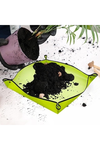 Pazly Taşınabilir Bitki Saksı Matı - Suntek 50x50cm Yeşil Değiştirme