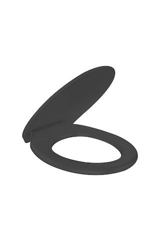 Rona Siyah Tisa Thermoplast Standart Klozet Kapağı (Üstten Monte)