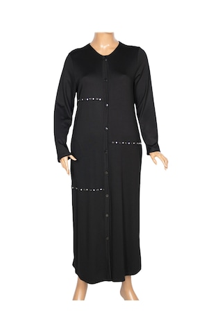 New Shine Kadın Kutlu Büyük Beden Çelikli Yan Cepli Siyah Kap Ceket Siyah