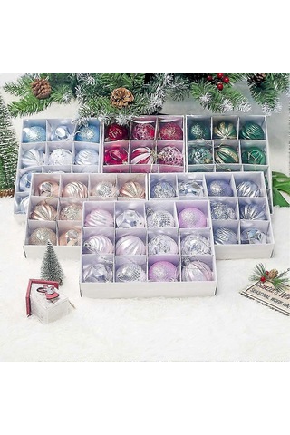 12 Adet Noel Süsleri Noel Topları Seti Noel Süsleri Noel Süsleri Seti 2,4 İnç / 6 Cm, Kırılmaz Noel Topları Dekorasyonu Noel T