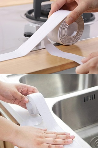 Siolanzi Su Sızdırmaz Lavabo Kenar Bandı 3.2 Metre Beyaz