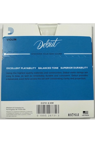 D'Addario D310 4/4 Keman Teli - Tam Takım Violin String - Medium